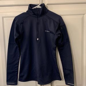 Columbia Dark Midnight Blue Omni-wick fleece pullover quarter zip. Sz Womans sm